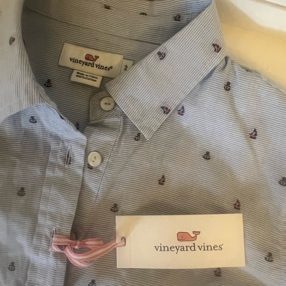 Vineyard Vines Anchor Sailboat Popover Top NWT size 2